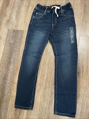 (New ) GAP Boys Dark Blue Slim Straight Jeans with Drawstring Waist